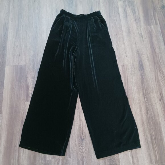 Vintage Cache Velvet Wide Leg Black Holiday Dress Pants Size 10 - Picture 1 of 6